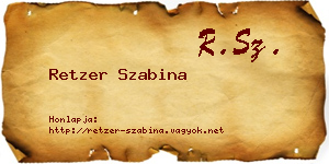 Retzer Szabina névjegykártya